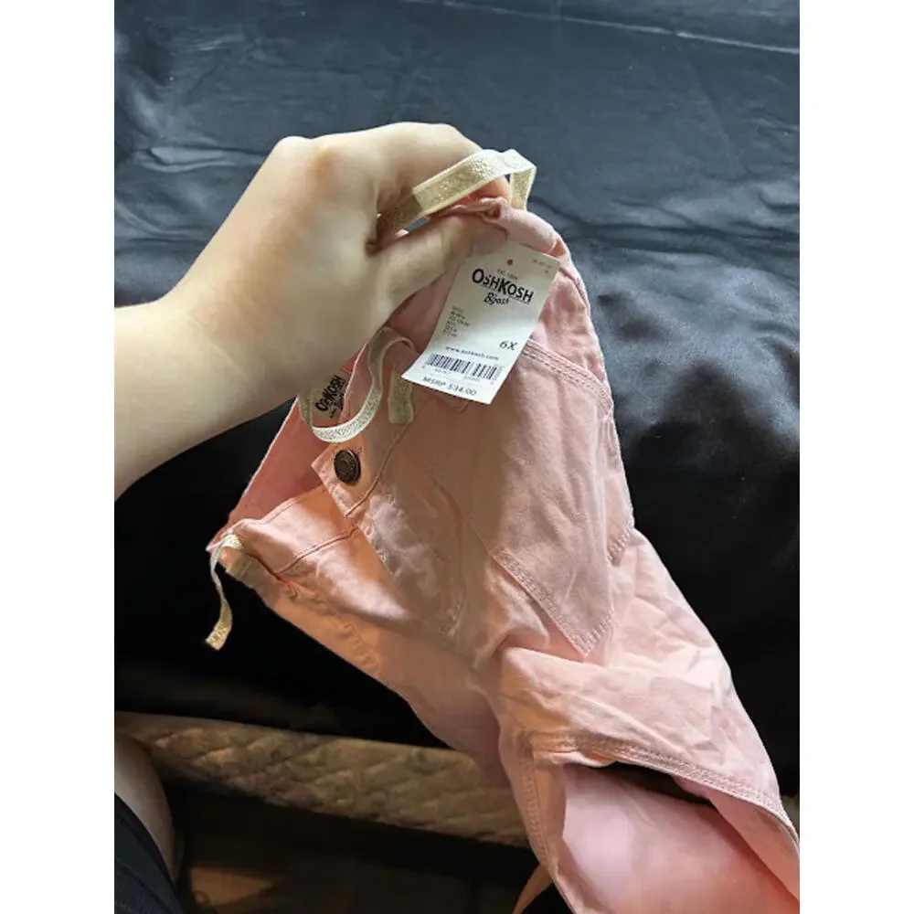 OshKosh B’gosh Girls Pink Cargo Pants Sparkly Belt NWT Size 6Y